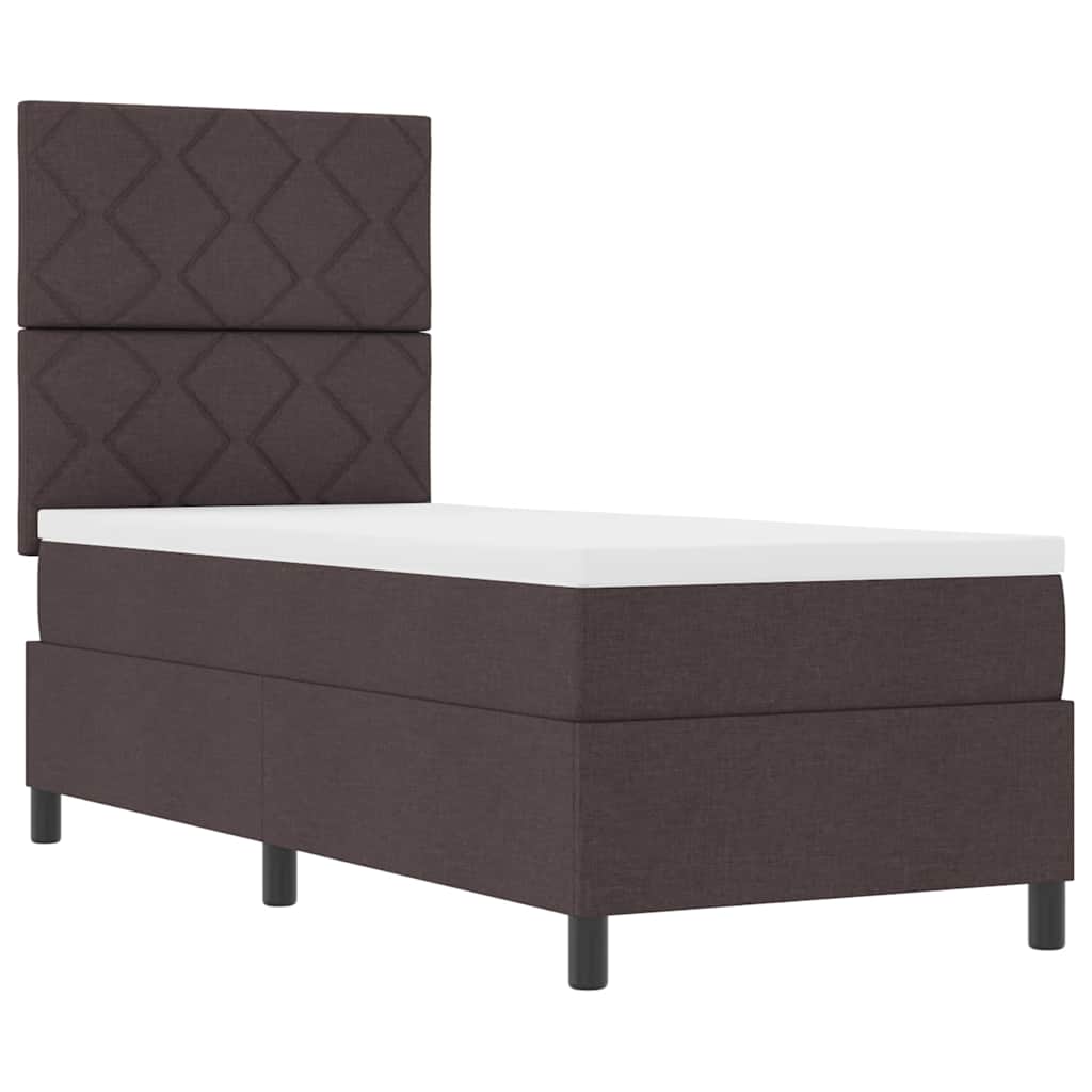 Letto a molle con testiera Marrone Scuro 80 x 200 cm Tessuto | homemem39