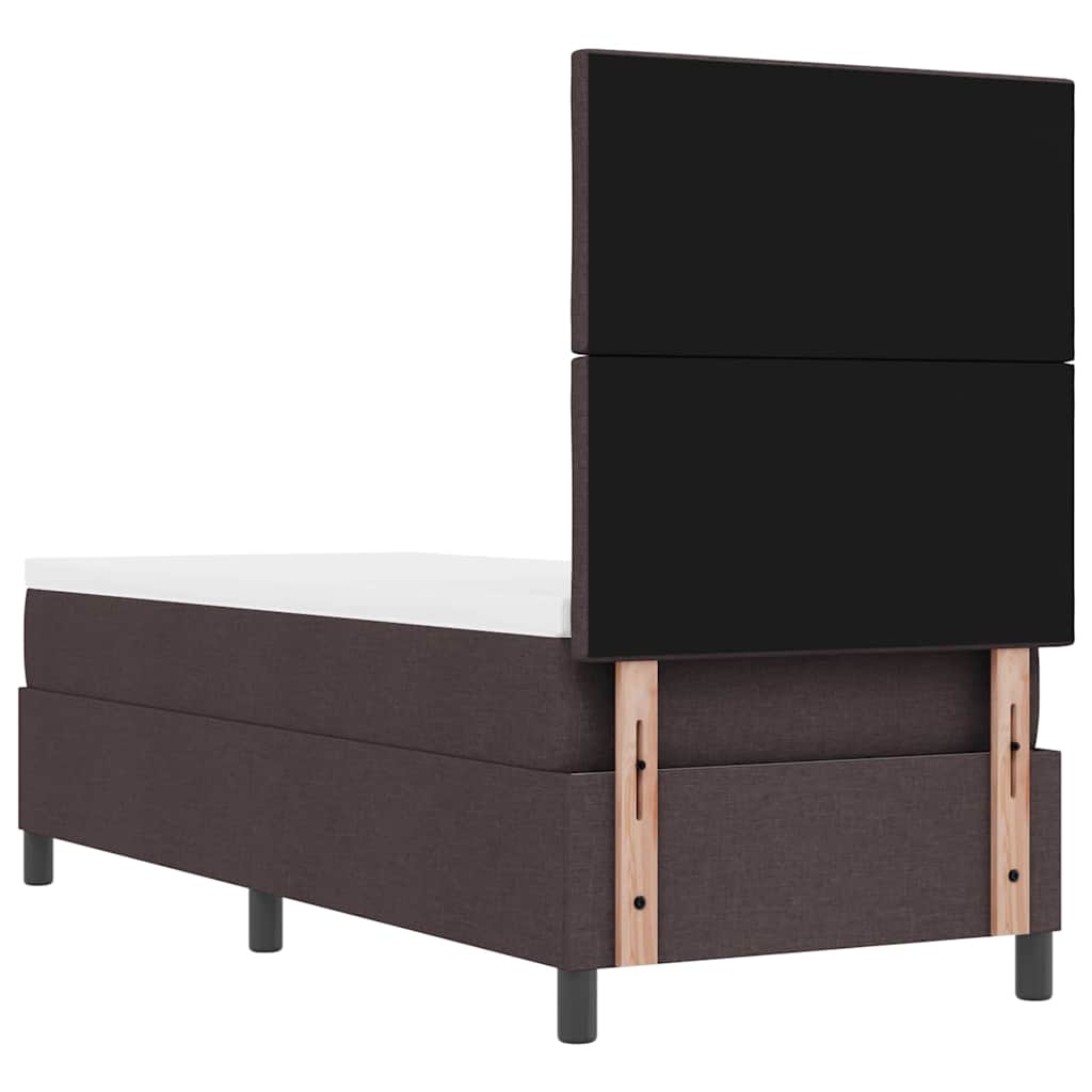 Letto a molle con testiera Marrone Scuro 80 x 200 cm Tessuto | homemem39