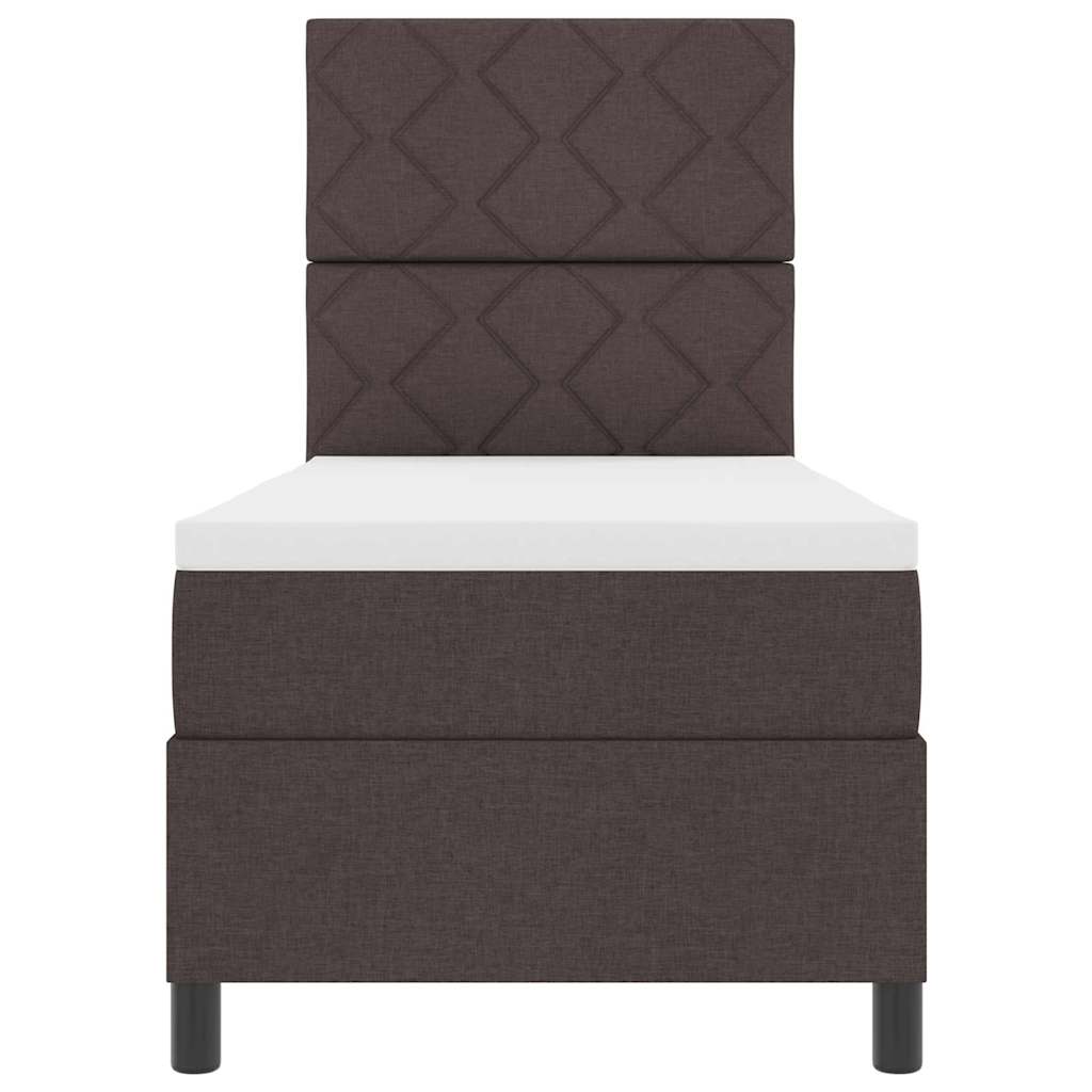 Letto a molle con testiera Marrone Scuro 80 x 200 cm Tessuto | homemem39