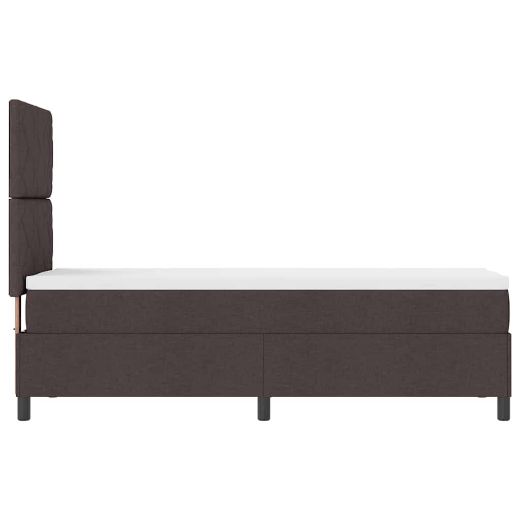 Letto a molle con testiera Marrone Scuro 80 x 200 cm Tessuto | homemem39