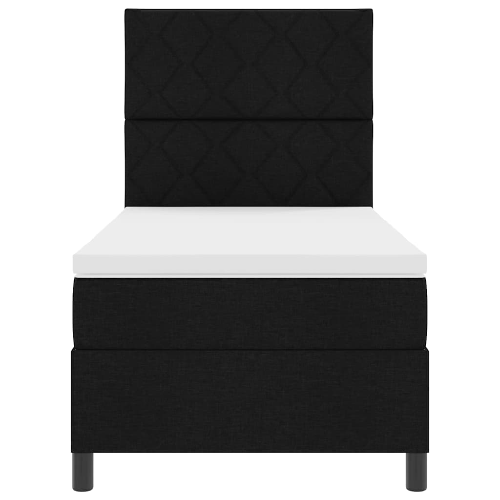 Letto a molle con testiera Nero 90 x 190 cm Tessuto | homemem39