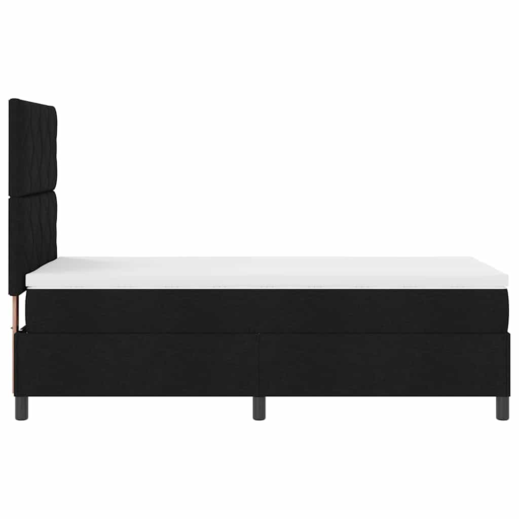 Letto a molle con testiera Nero 90 x 200 cm Tessuto | homemem39