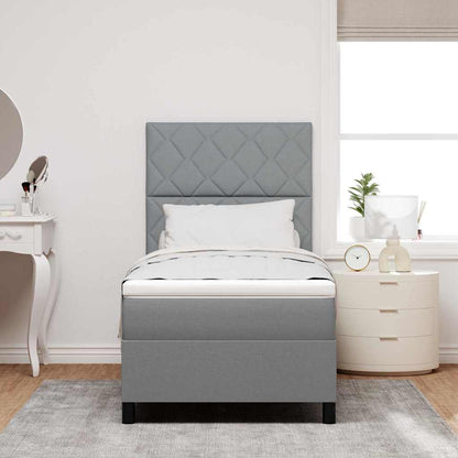 Letto a molle con materasso Grigio chiaro 100 x 200 cm Tessuto