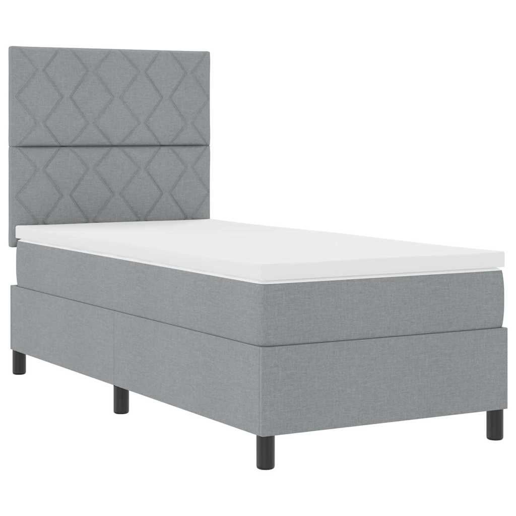 Letto a molle con materasso Grigio chiaro 100 x 200 cm Tessuto | homemem39
