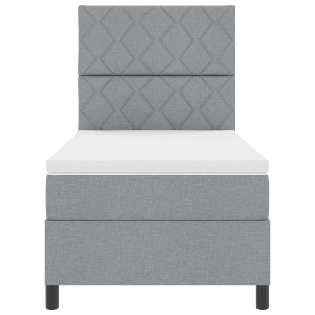 Letto a molle con materasso Grigio chiaro 100 x 200 cm Tessuto | homemem39