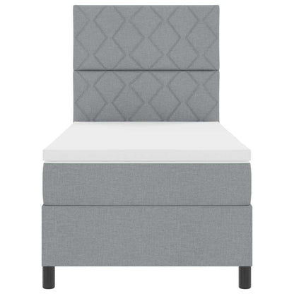 Letto a molle con materasso Grigio chiaro 100 x 200 cm Tessuto | homemem39