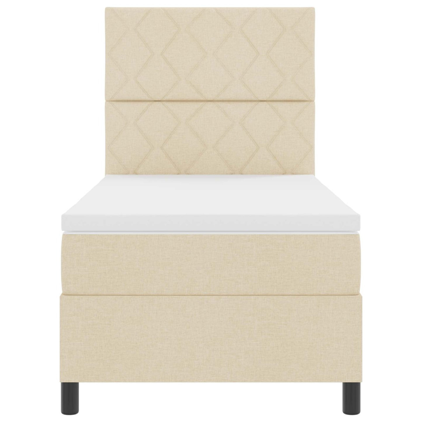 Letto a molle con materasso Crema 100 x 200 cm Tessuto