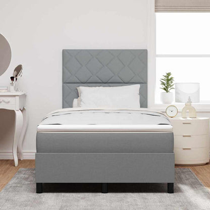 Letto a molle con testiera Grigio chiaro 120 x 190 cm Tessuto