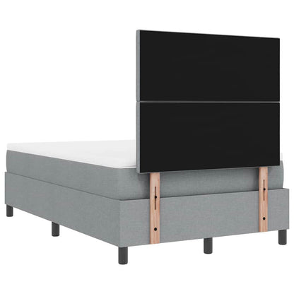Letto a molle con testiera Grigio chiaro 120 x 190 cm Tessuto