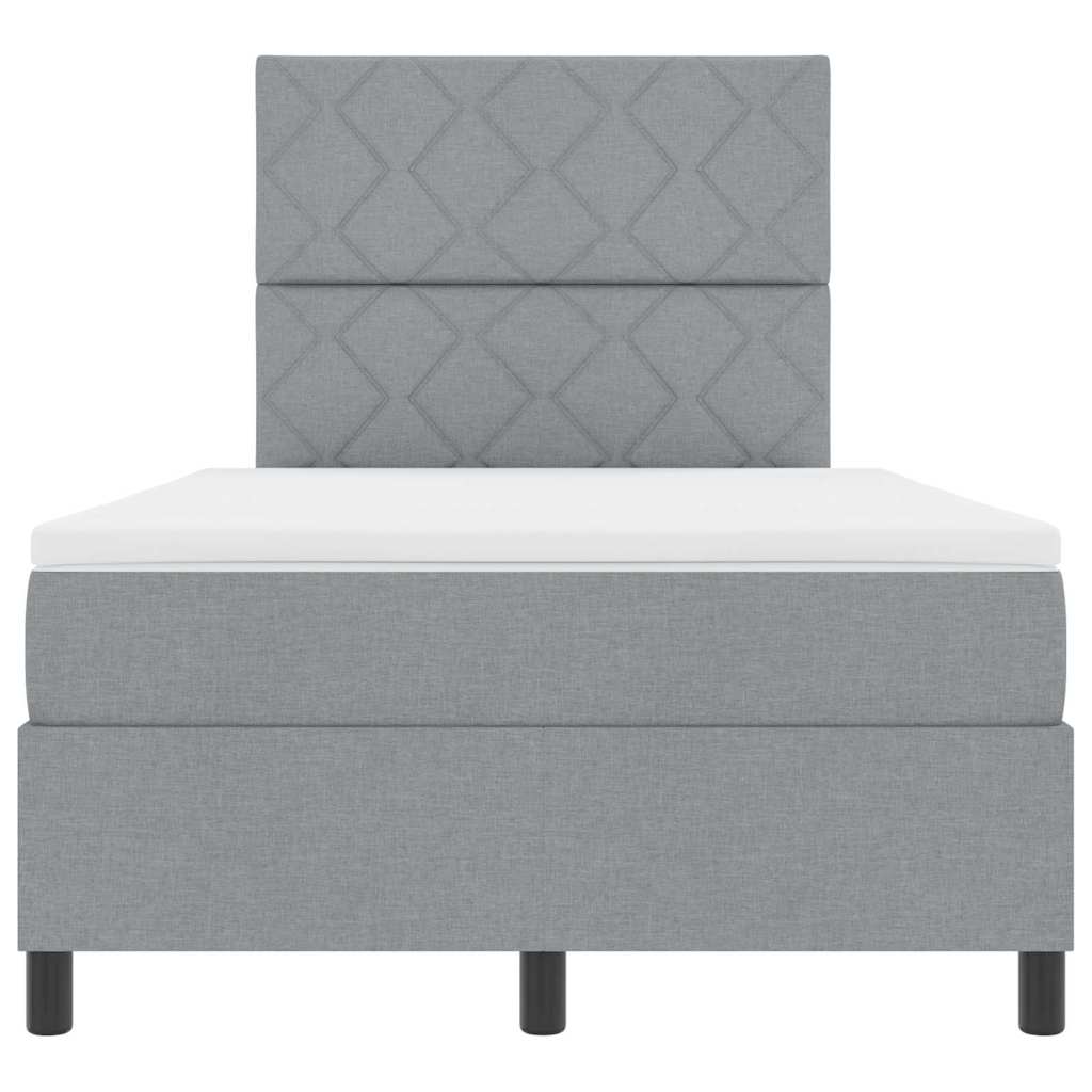 Letto a molle con testiera Grigio chiaro 120 x 190 cm Tessuto