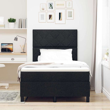 Letto a molle con materasso Nero 120 x 190 cm Tessuto | homemem39