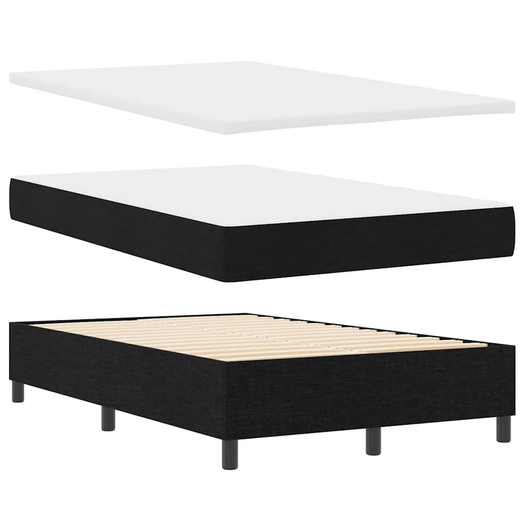 Letto a molle con materasso Nero 120 x 190 cm Tessuto | homemem39