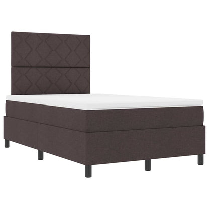 Letto a molle con materasso Marrone Scuro 120 x 190 cm Tessuto | homemem39