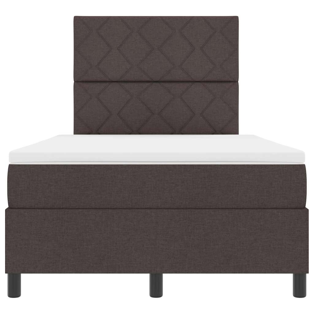 Letto a molle con materasso Marrone Scuro 120 x 190 cm Tessuto | homemem39