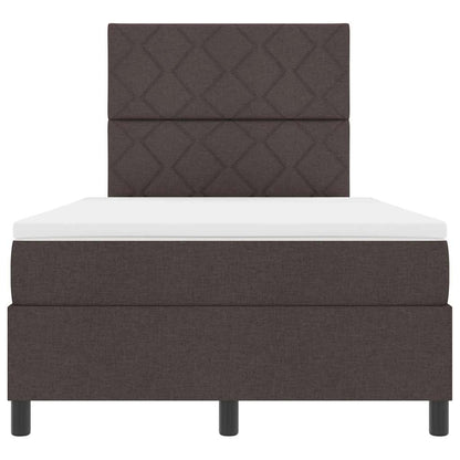 Letto a molle con materasso Marrone Scuro 120 x 190 cm Tessuto | homemem39