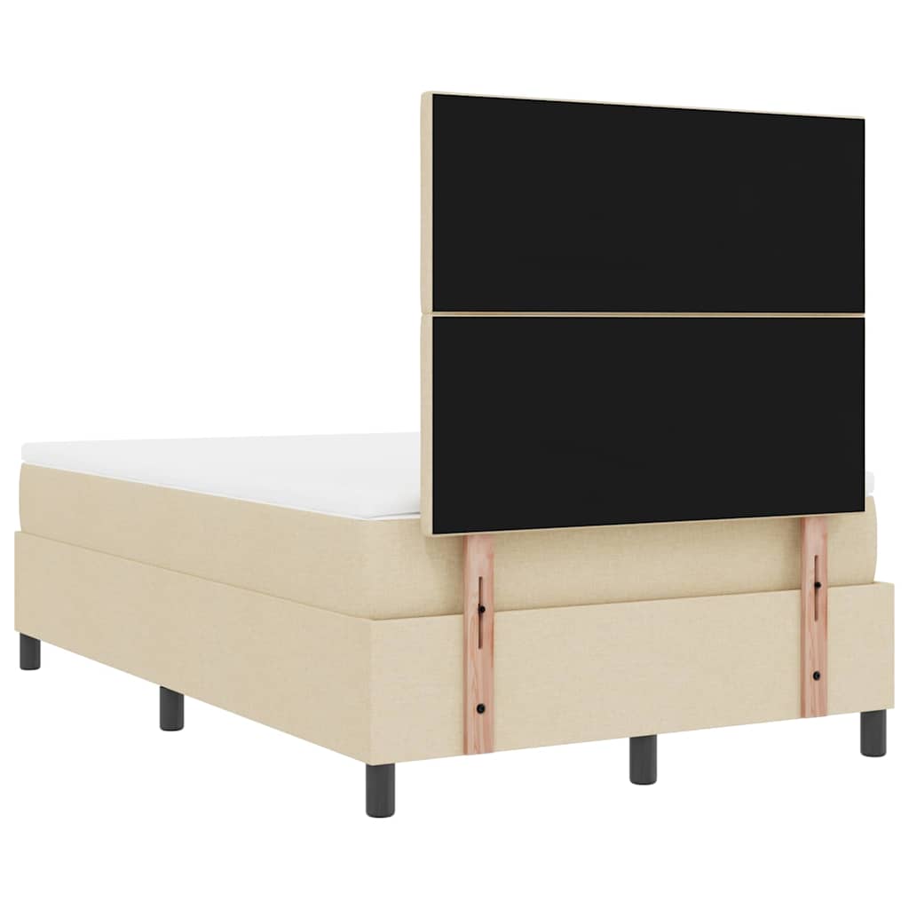 Letto a molle con testiera Crema 120 x 190 cm Tessuto