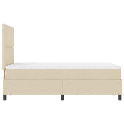 Letto a molle con materasso Crema 120 x 190 cm Tessuto