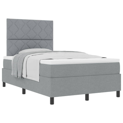 Letto a molle con materasso Grigio chiaro 120 x 200 cm Tessuto