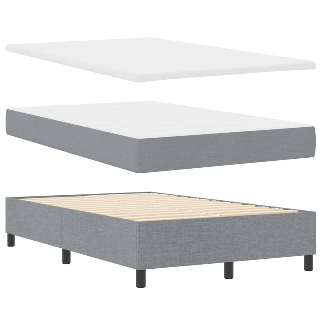 Letto a molle con materasso Grigio chiaro 120 x 200 cm Tessuto