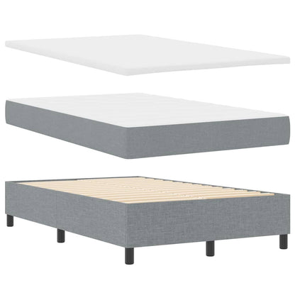 Letto a molle con materasso Grigio chiaro 120 x 200 cm Tessuto