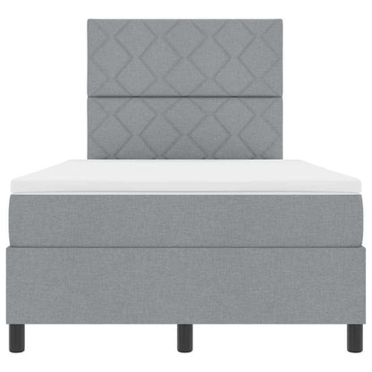 Letto a molle con materasso Grigio chiaro 120 x 200 cm Tessuto