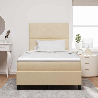 Letto a molle con testiera Crema 120 x 200 cm Tessuto