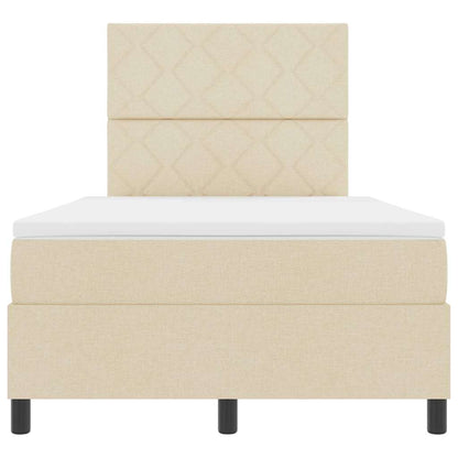 Letto a molle con testiera Crema 120 x 200 cm Tessuto
