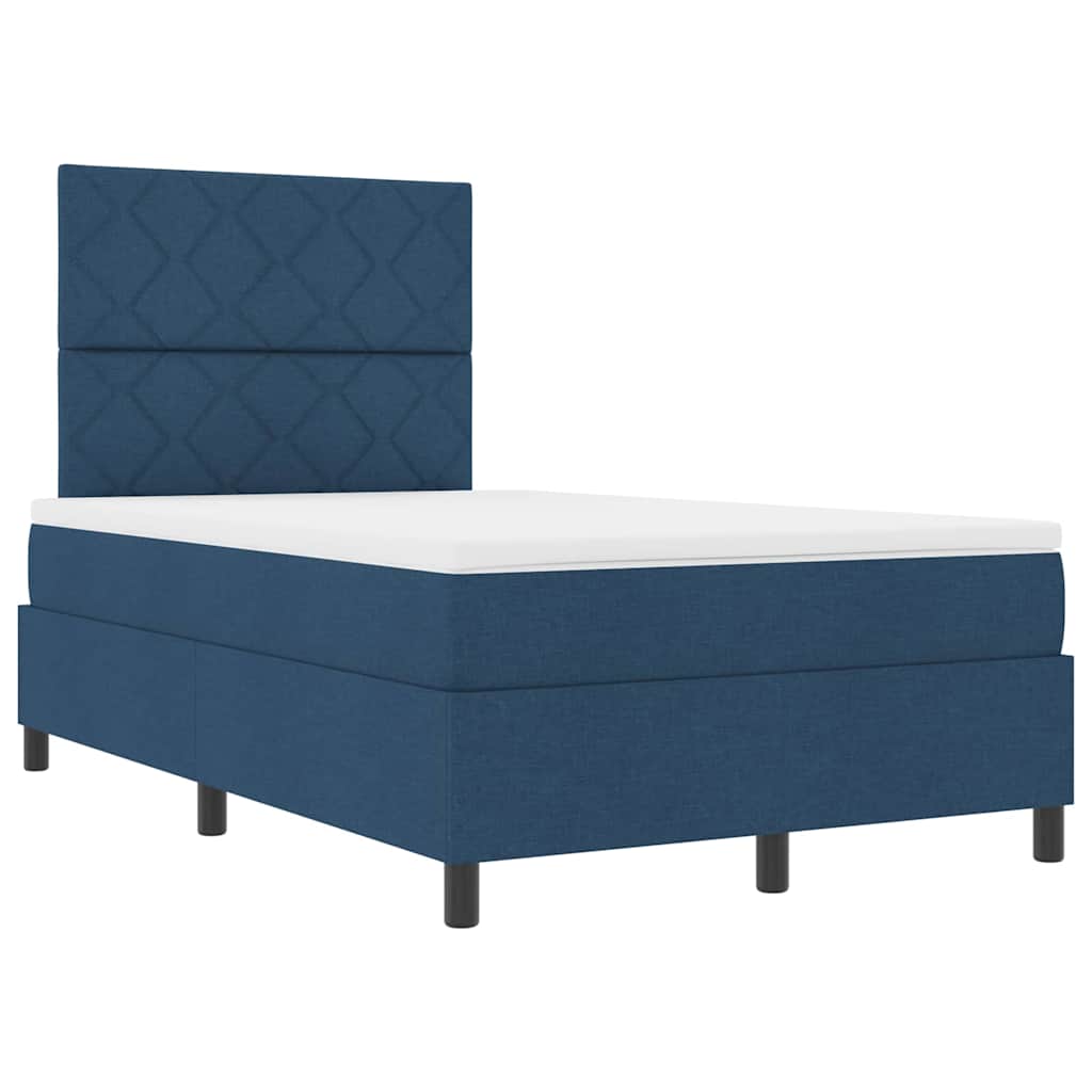Letto a molle con materasso Blu 120 x 200 cm Tessuto | homemem39