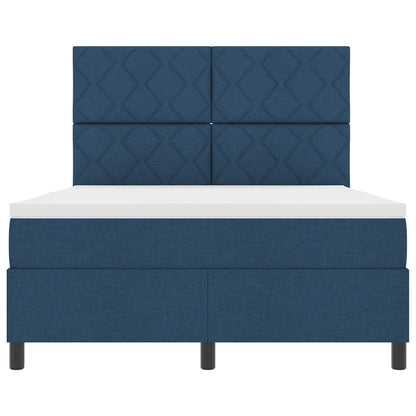 Letto a molle con testiera Blu 140 x 190 cm Tessuto | homemem39