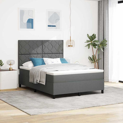 Letto a molle con testiera Grigio scuro 160 x 200 cm Tessuto | homemem39