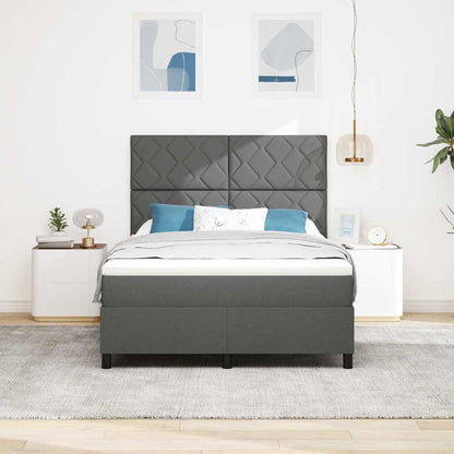 Letto a molle con testiera Grigio scuro 160 x 200 cm Tessuto | homemem39