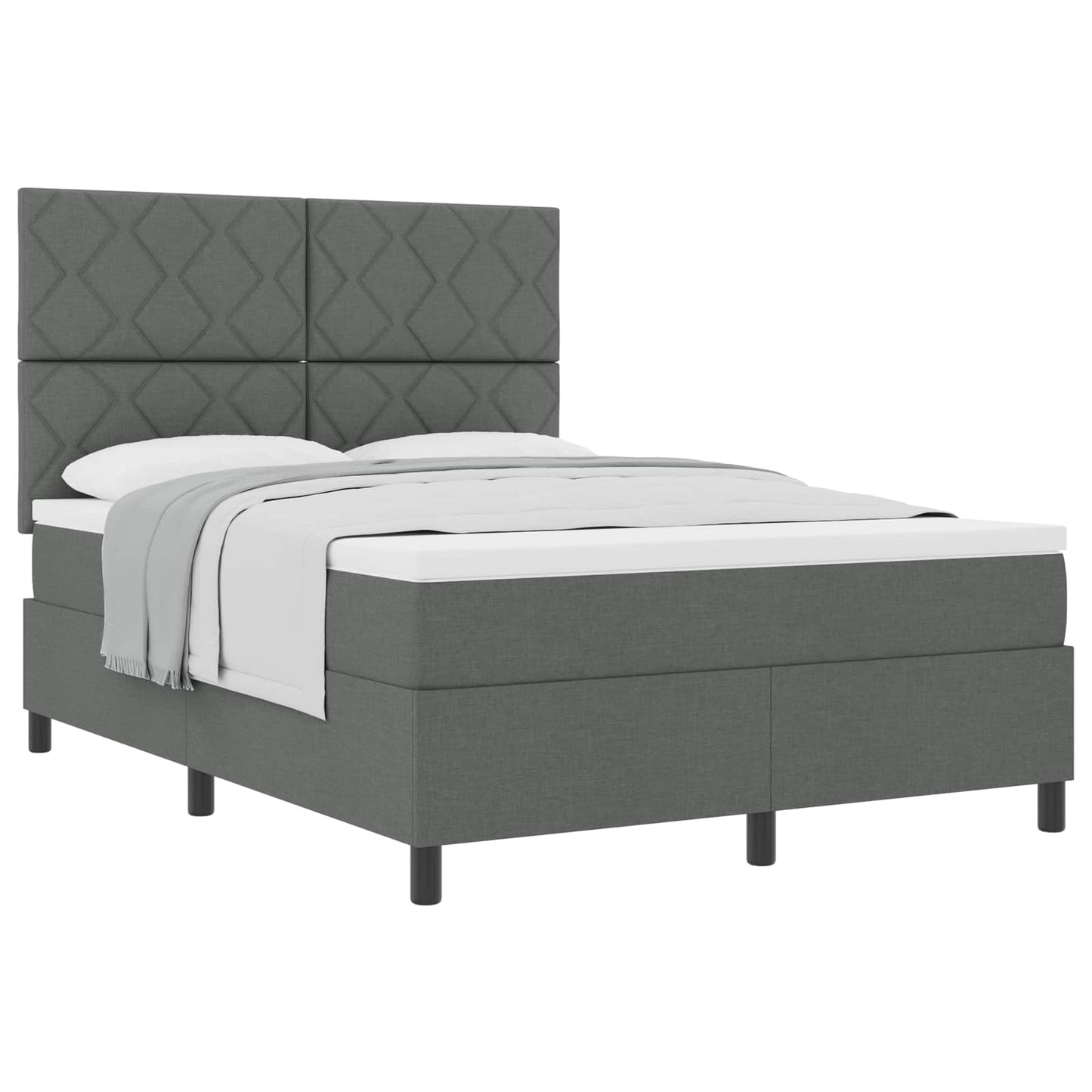 Letto a molle con testiera Grigio scuro 160 x 200 cm Tessuto | homemem39