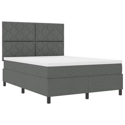 Letto a molle con testiera Grigio scuro 160 x 200 cm Tessuto | homemem39