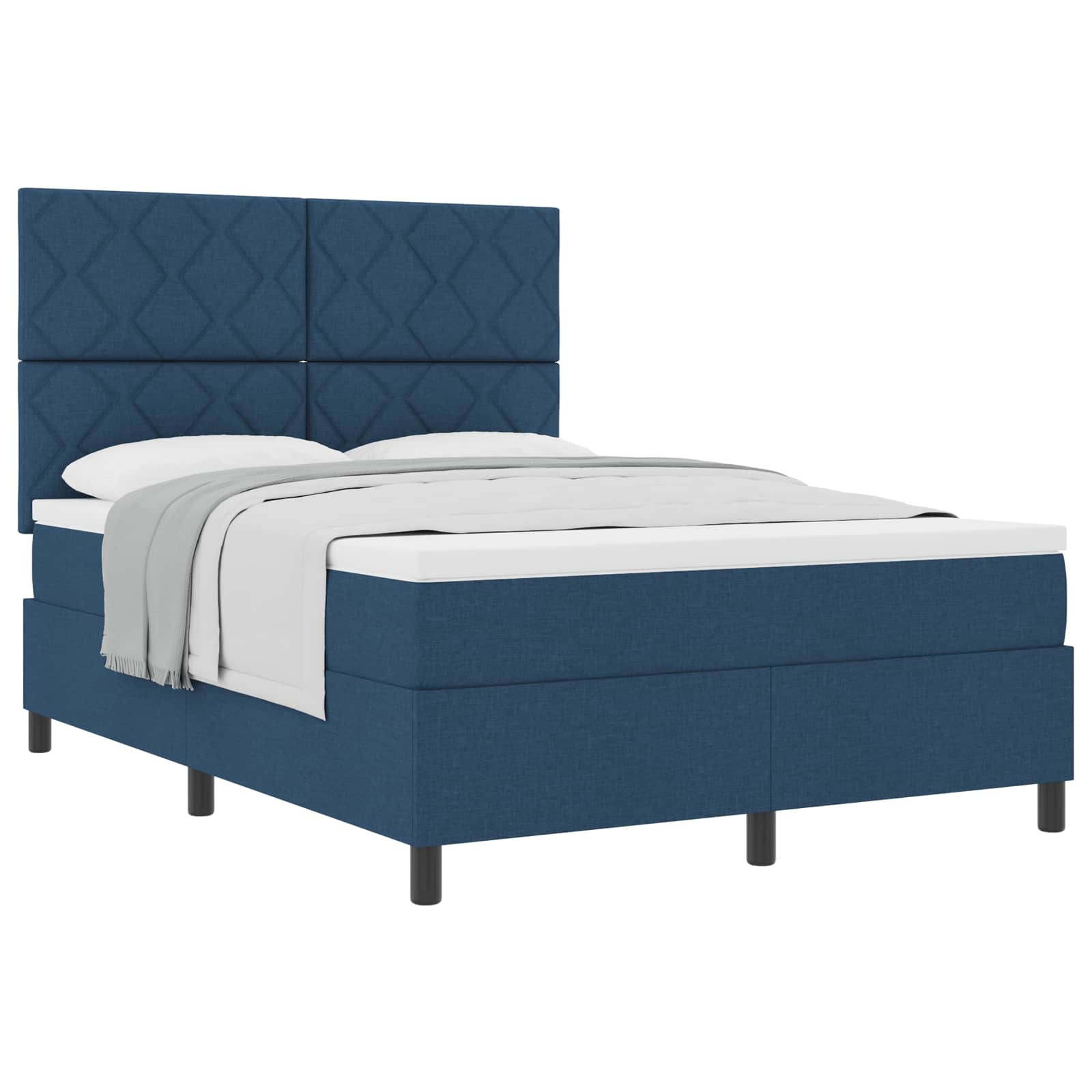 Letto a molle con testiera Blu 160 x 200 cm Tessuto | homemem39