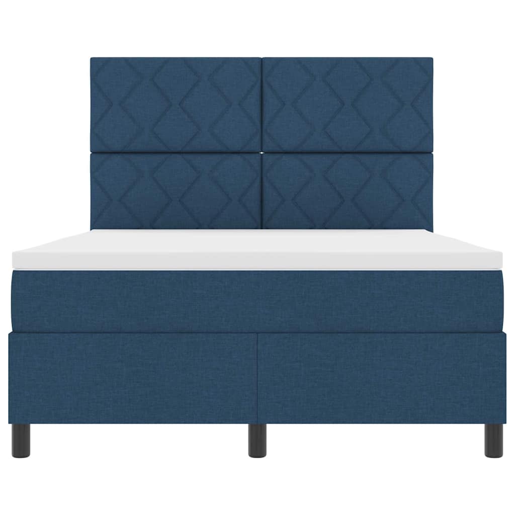 Letto a molle con testiera Blu 160 x 200 cm Tessuto | homemem39
