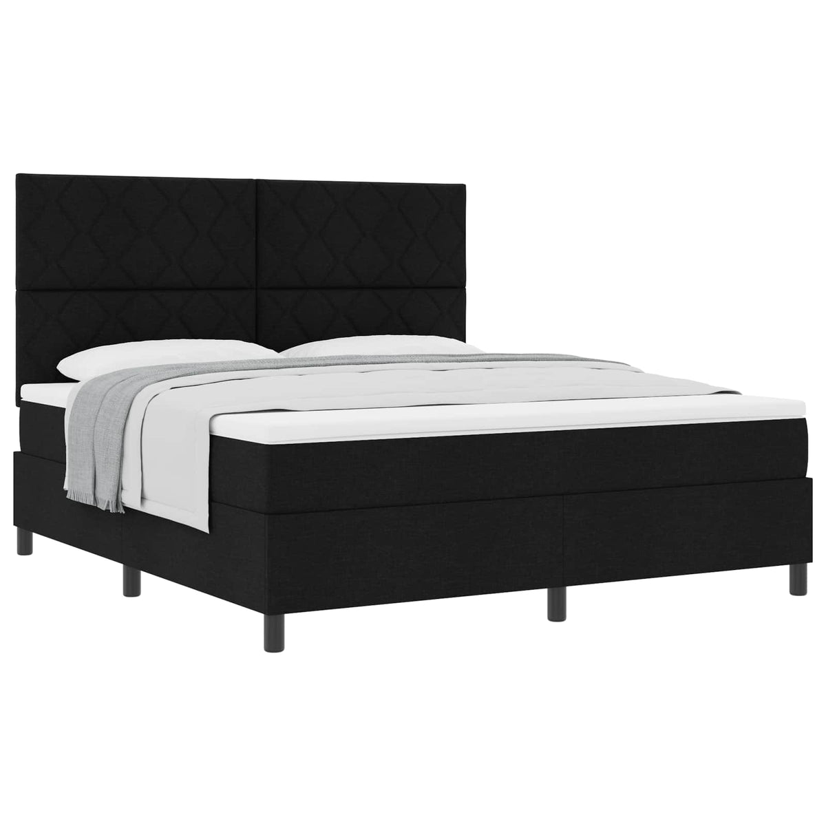 Letto a molle con testiera Nero 180 x 200 cm Tessuto | homemem39