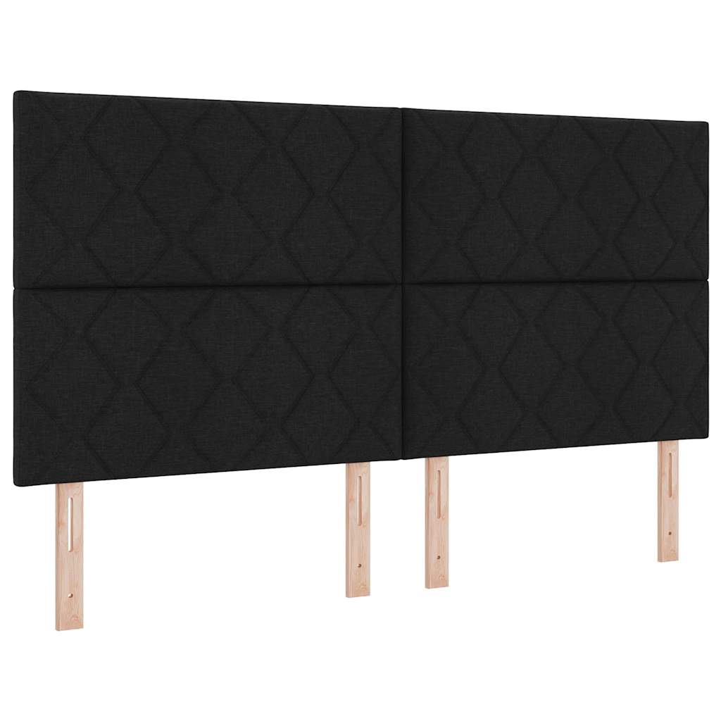 Letto a molle con testiera Nero 180 x 200 cm Tessuto | homemem39