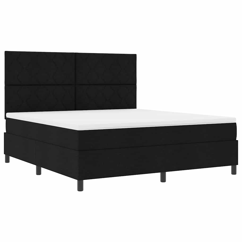 Letto a molle con testiera Nero 180 x 200 cm Tessuto | homemem39