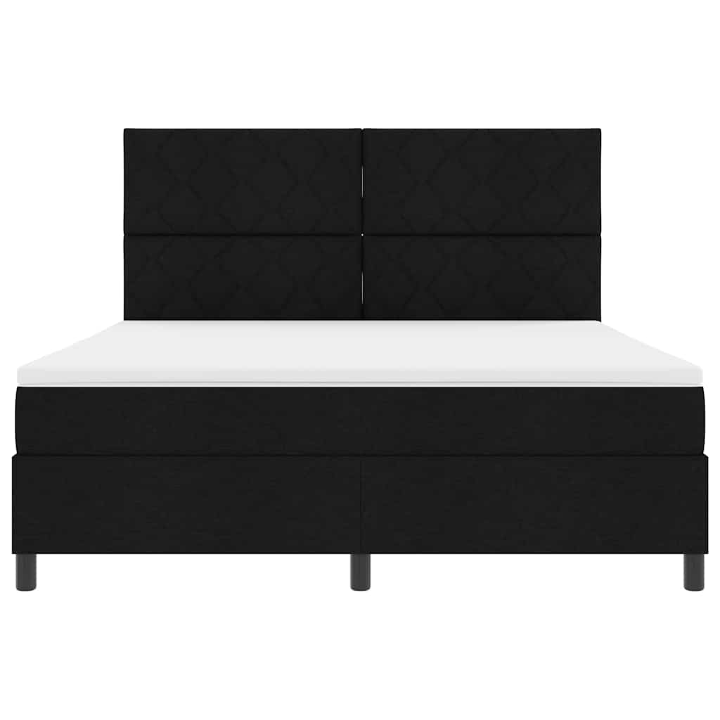 Letto a molle con testiera Nero 180 x 200 cm Tessuto | homemem39