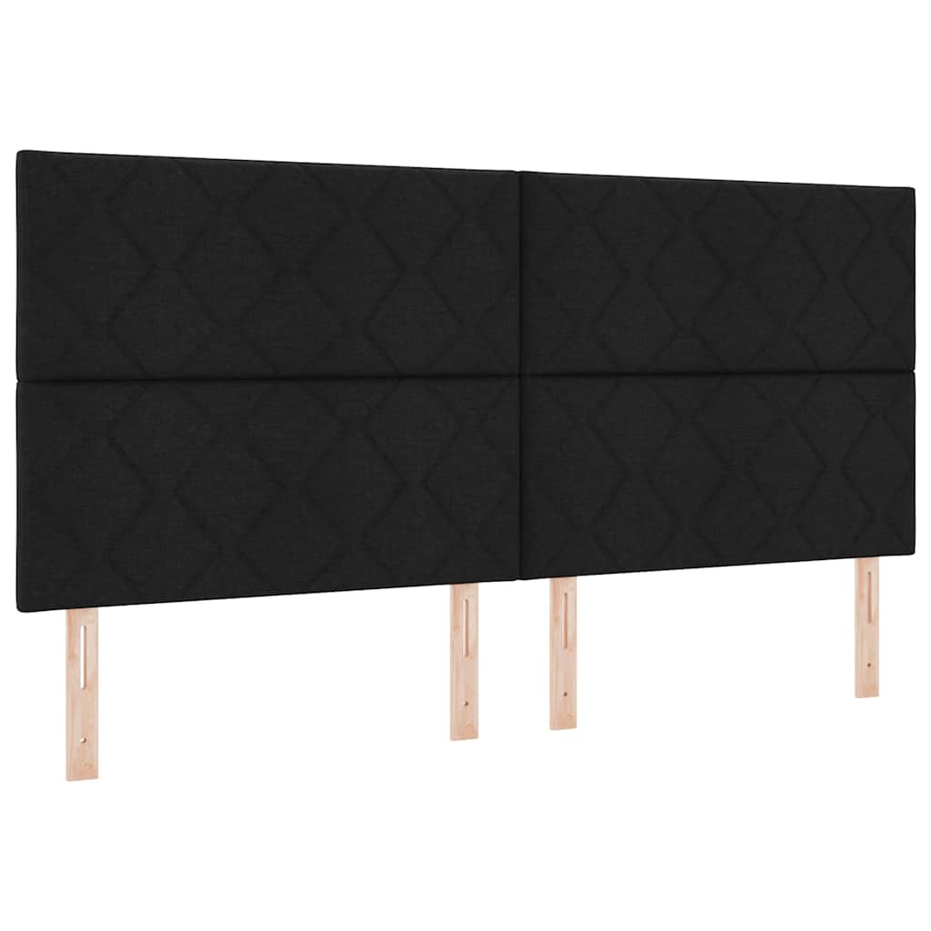 Letto a molle con materasso Nero 200 x 200 cm Tessuto | homemem39