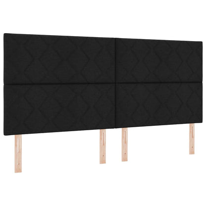 Letto a molle con materasso Nero 200 x 200 cm Tessuto | homemem39