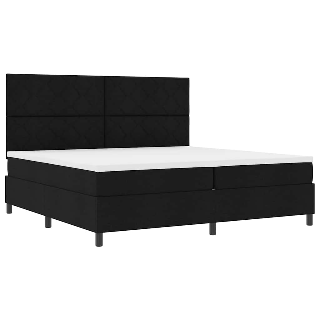 Letto a molle con materasso Nero 200 x 200 cm Tessuto | homemem39