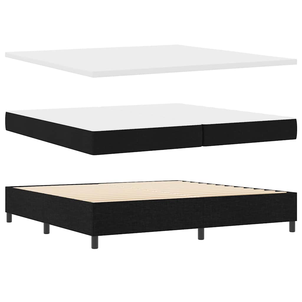 Letto a molle con materasso Nero 200 x 200 cm Tessuto | homemem39