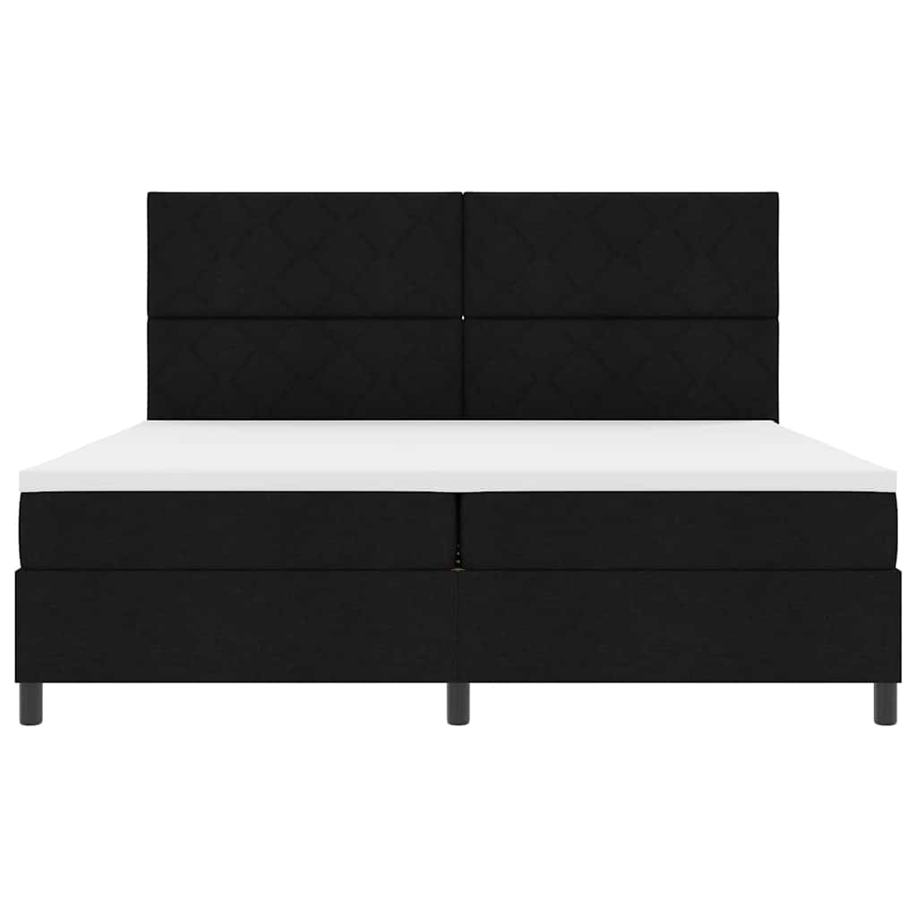 Letto a molle con materasso Nero 200 x 200 cm Tessuto | homemem39