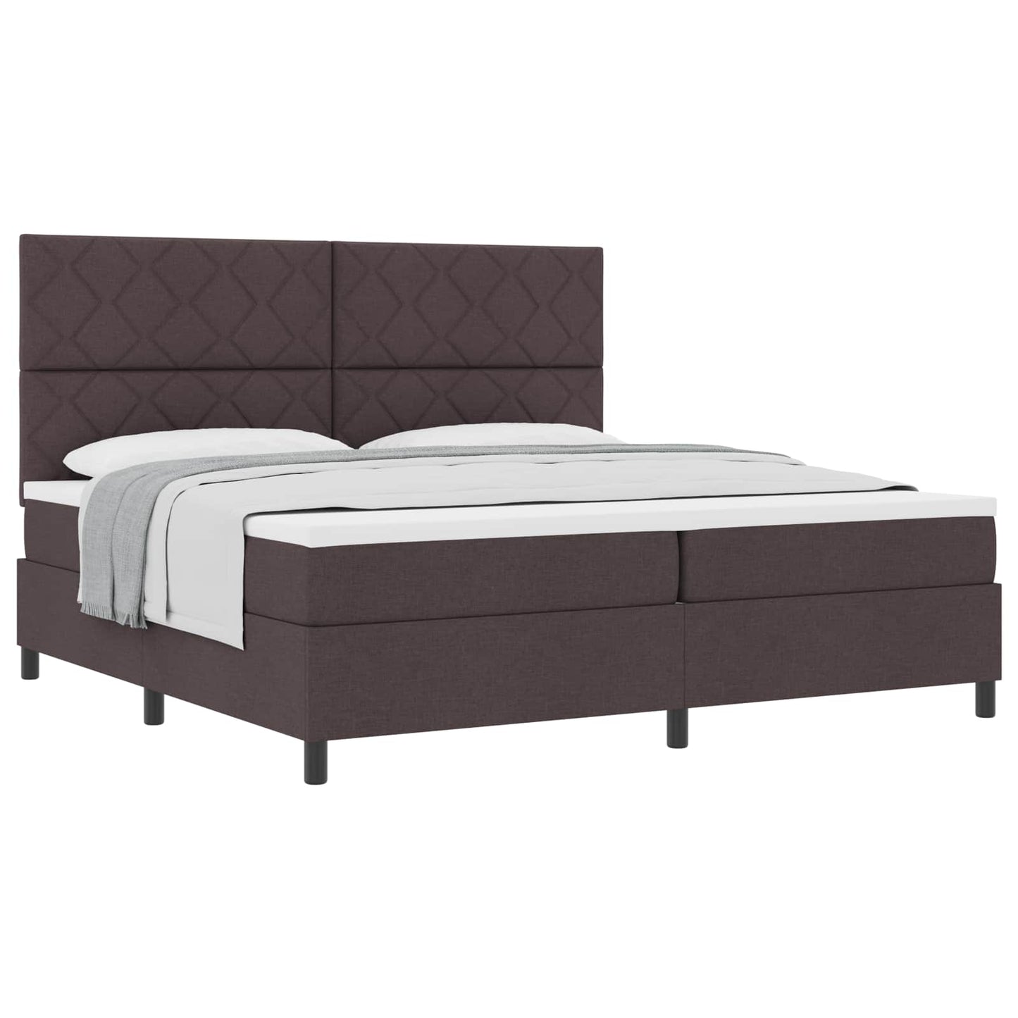 Letto a molle con materasso Marrone Scuro 200 x 200 cm Tessuto | homemem39