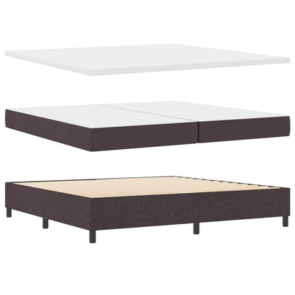 Letto a molle con materasso Marrone Scuro 200 x 200 cm Tessuto | homemem39