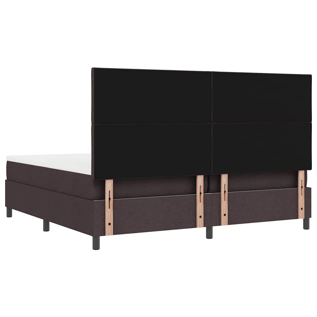 Letto a molle con materasso Marrone Scuro 200 x 200 cm Tessuto | homemem39