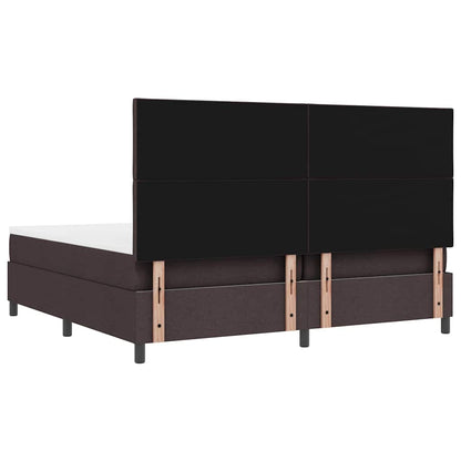 Letto a molle con materasso Marrone Scuro 200 x 200 cm Tessuto | homemem39