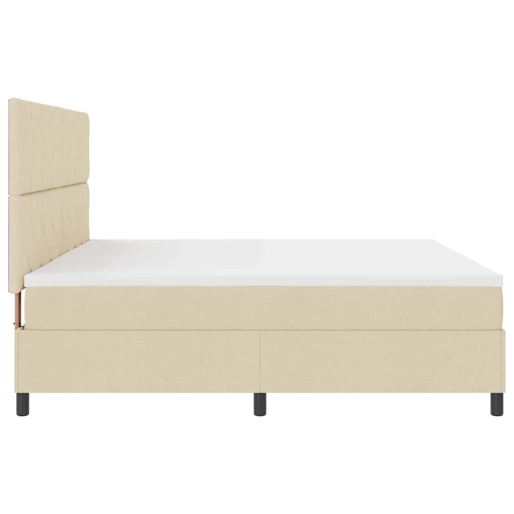 Letto a molle con materasso Crema 200 x 200 cm Tessuto | homemem39