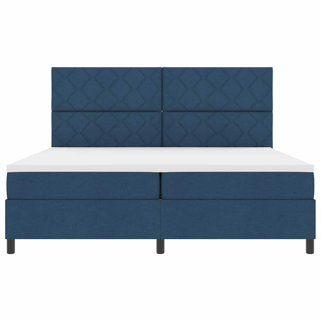 Letto a molle con materasso Blu 200 x 200 cm Tessuto | homemem39